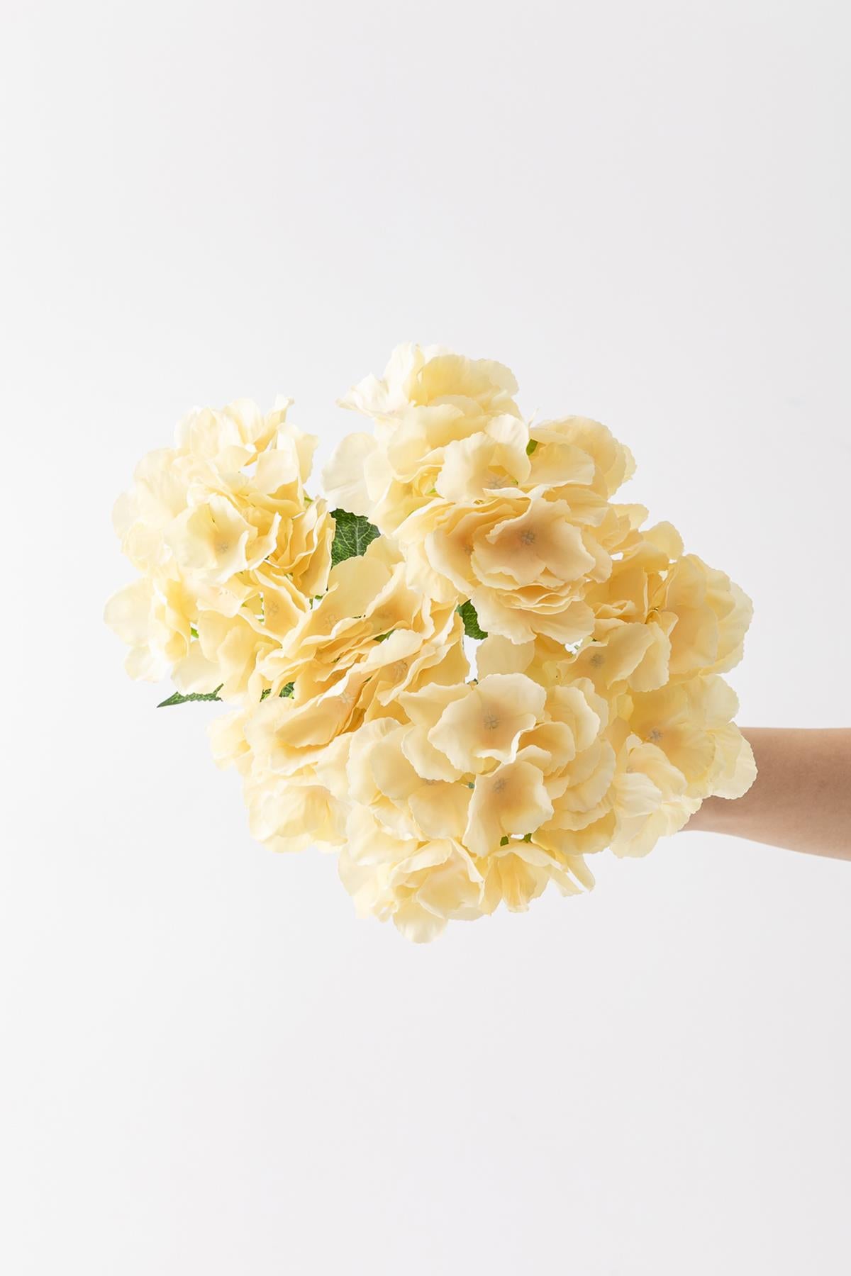 Yapay Ortanca Çiçeği Açık Somon 45 Cm 5 Dal