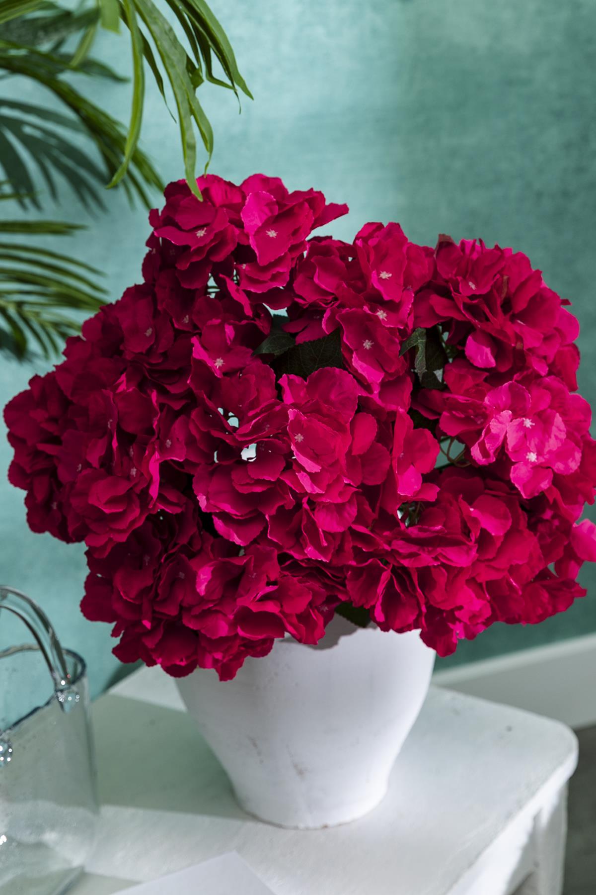 Yapay Ortanca Çiçeği Fuşya 45 Cm 5 Dal