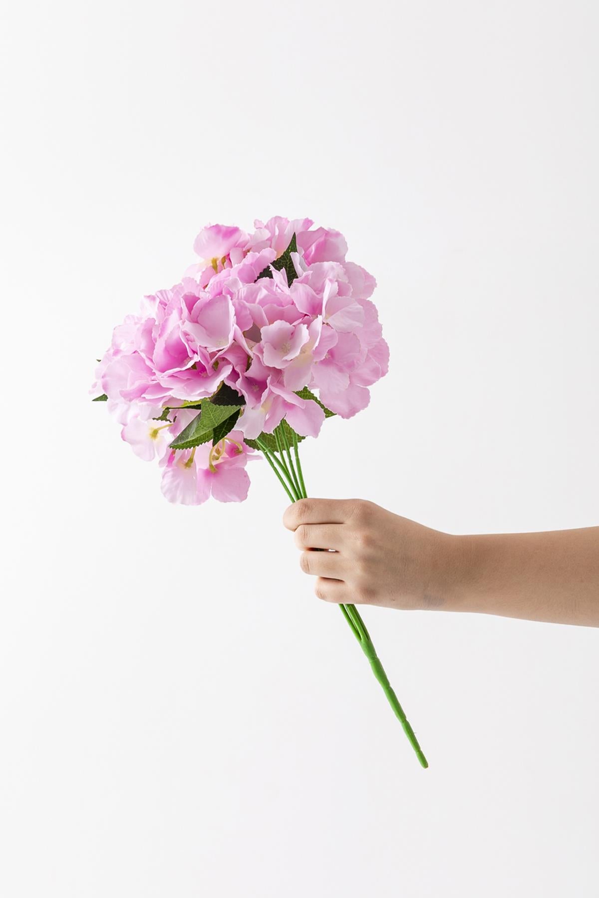 Yapay Ortanca Çiçeği Pembe 45 Cm 5 Dal