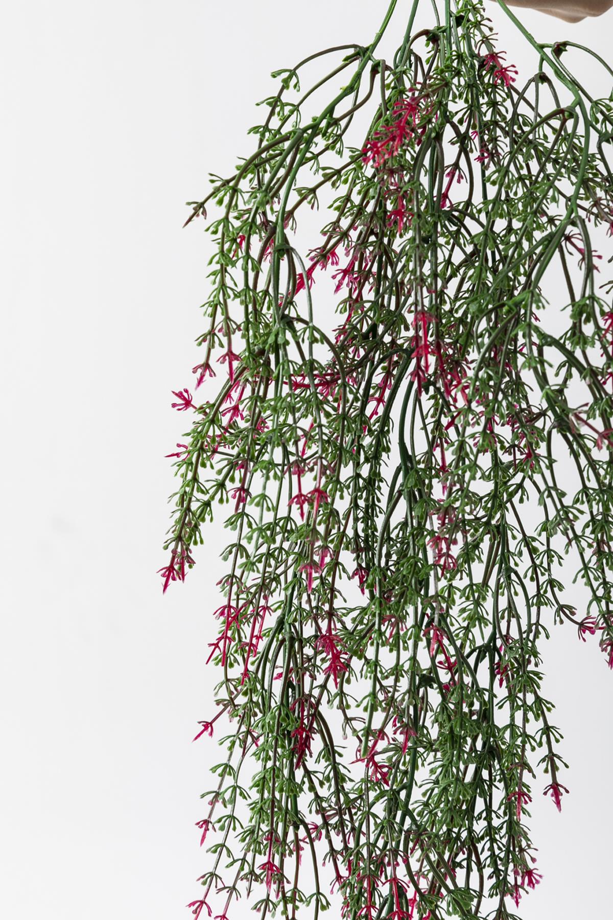 Yapay Ot Sarmaşık Pembe Yeşil Uv Korumalı 80 Cm 5 Dal