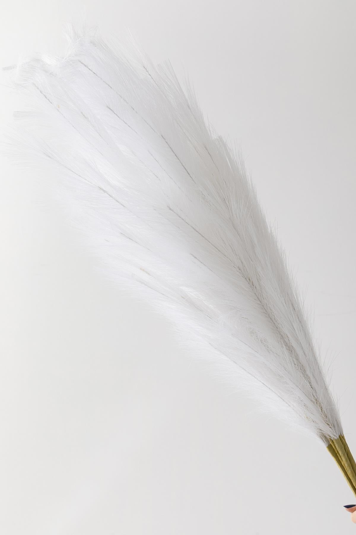 Yapay Pampas 100 Cm Tek Dal Beyaz 5'li
