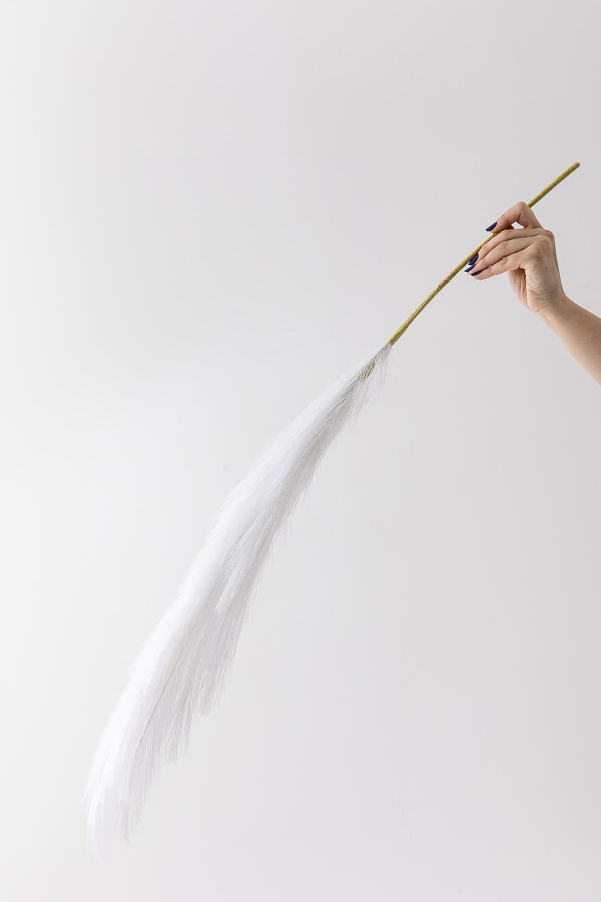 Yapay Pampas Çiçeği 100 Cm Tek Dal Beyaz