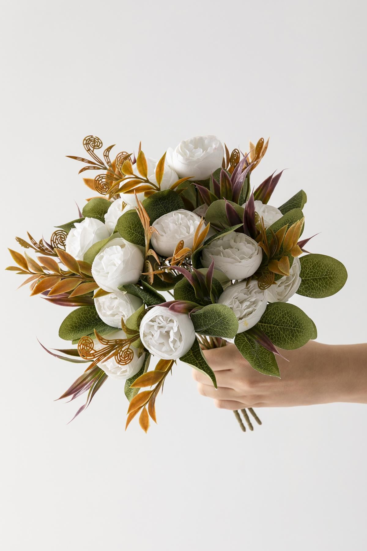 Yapay Şakayık Demeti 30 Cm 6 Dal Beyaz