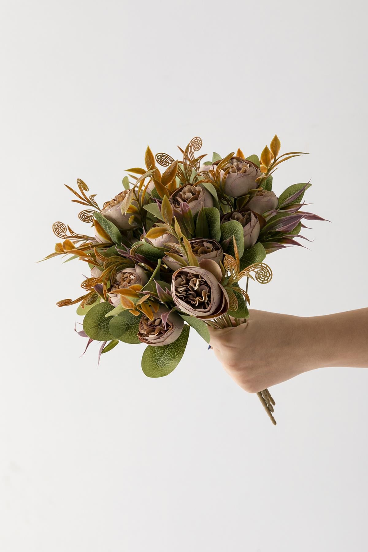 Yapay Şakayık Demeti 30 Cm 6 Dal Kahverengi