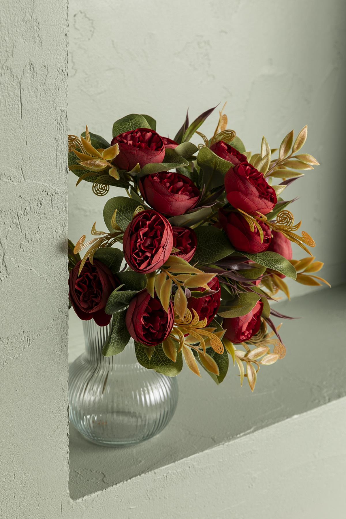 Yapay Şakayık Demeti 30 Cm 6 Dal Kırmızı