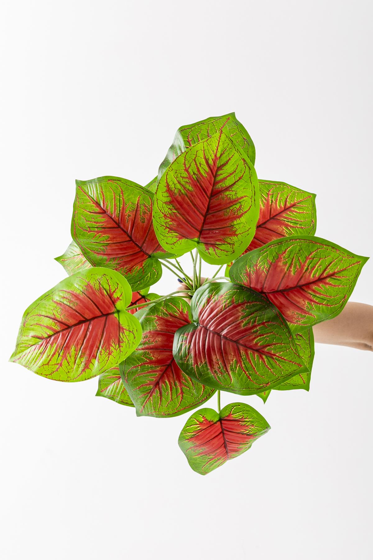 Yapay Salon Köşe Çiçeği Devetabanı Kırmızı 65 Cm Saksısız