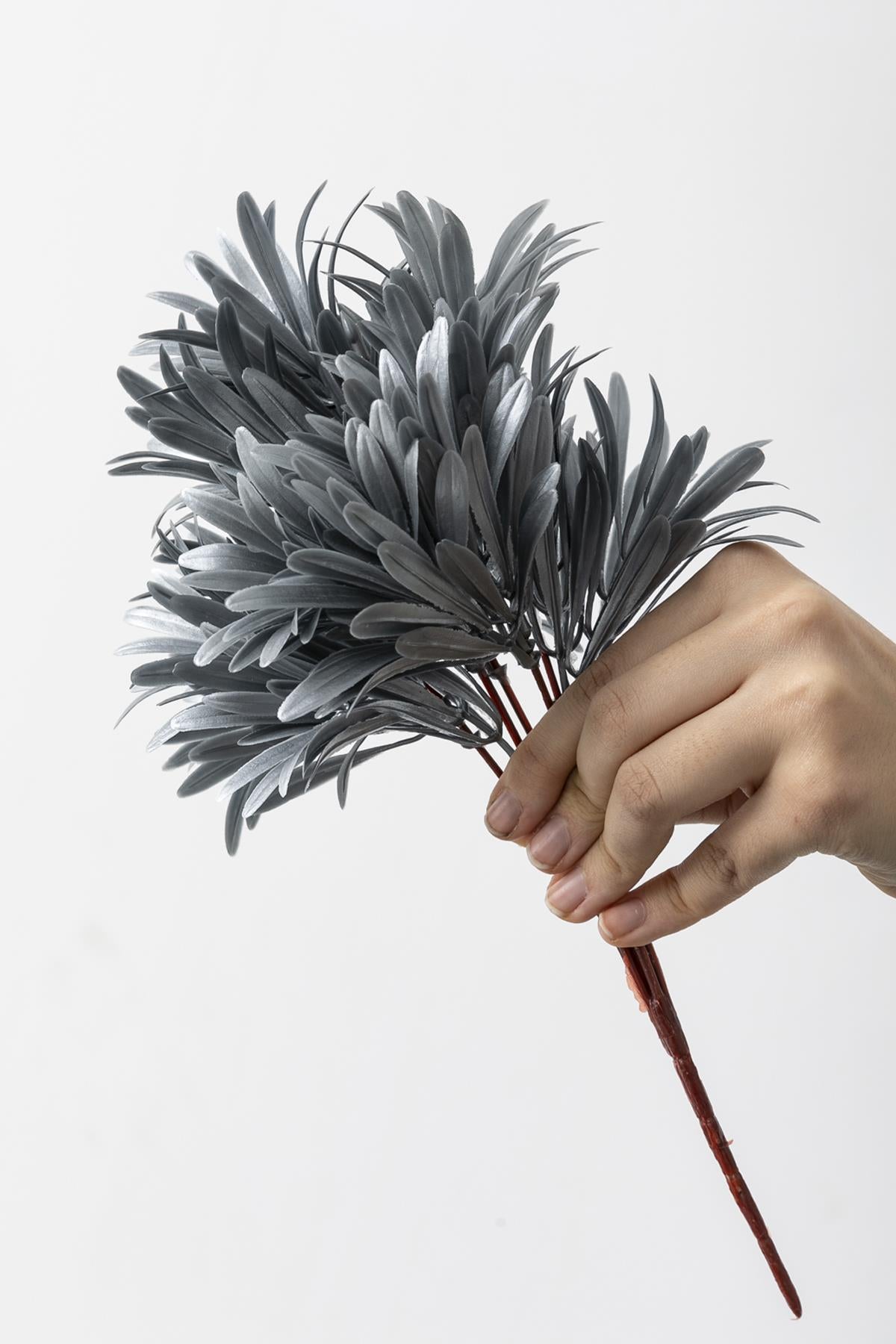 Yapay Şefrole Demeti Gri 30 Cm 5 Dal(Uv)