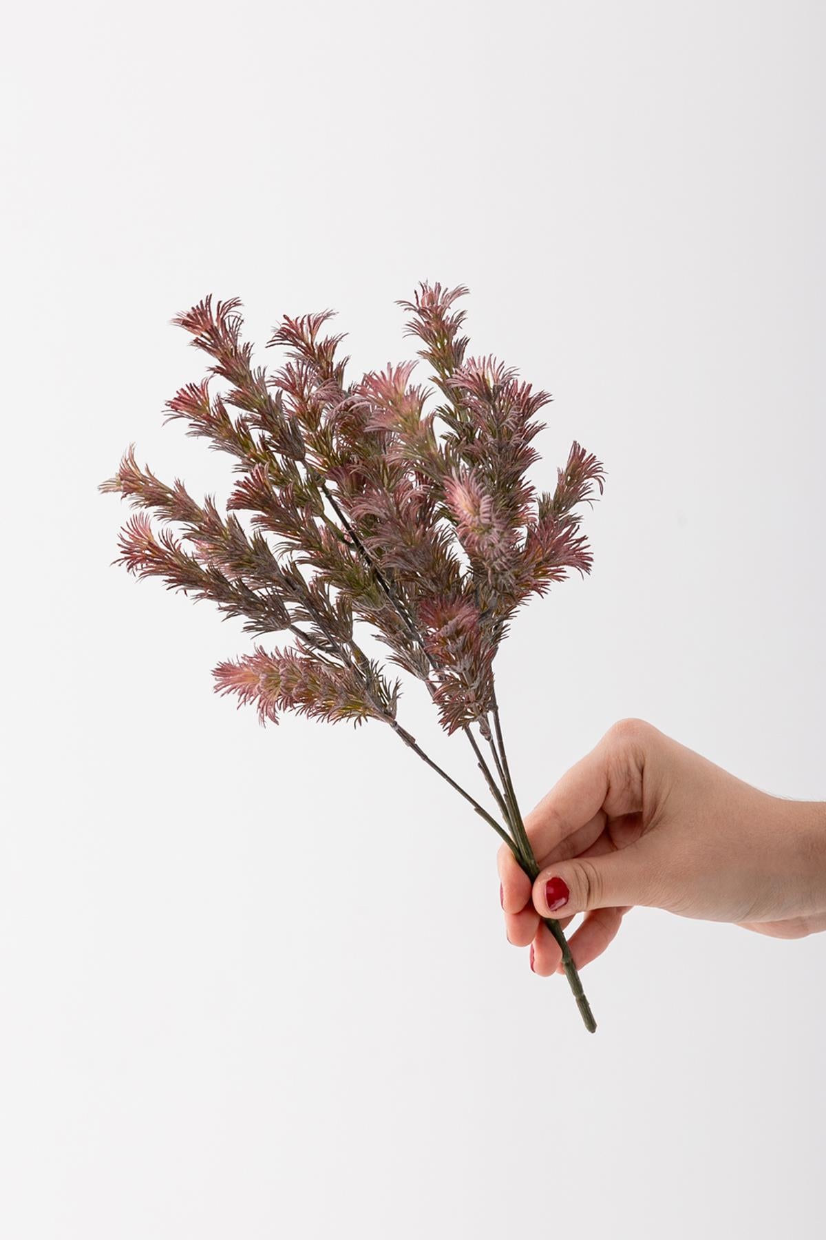 Yapay Yeşillik Demeti Kahverengi 35 Cm 5 Dal