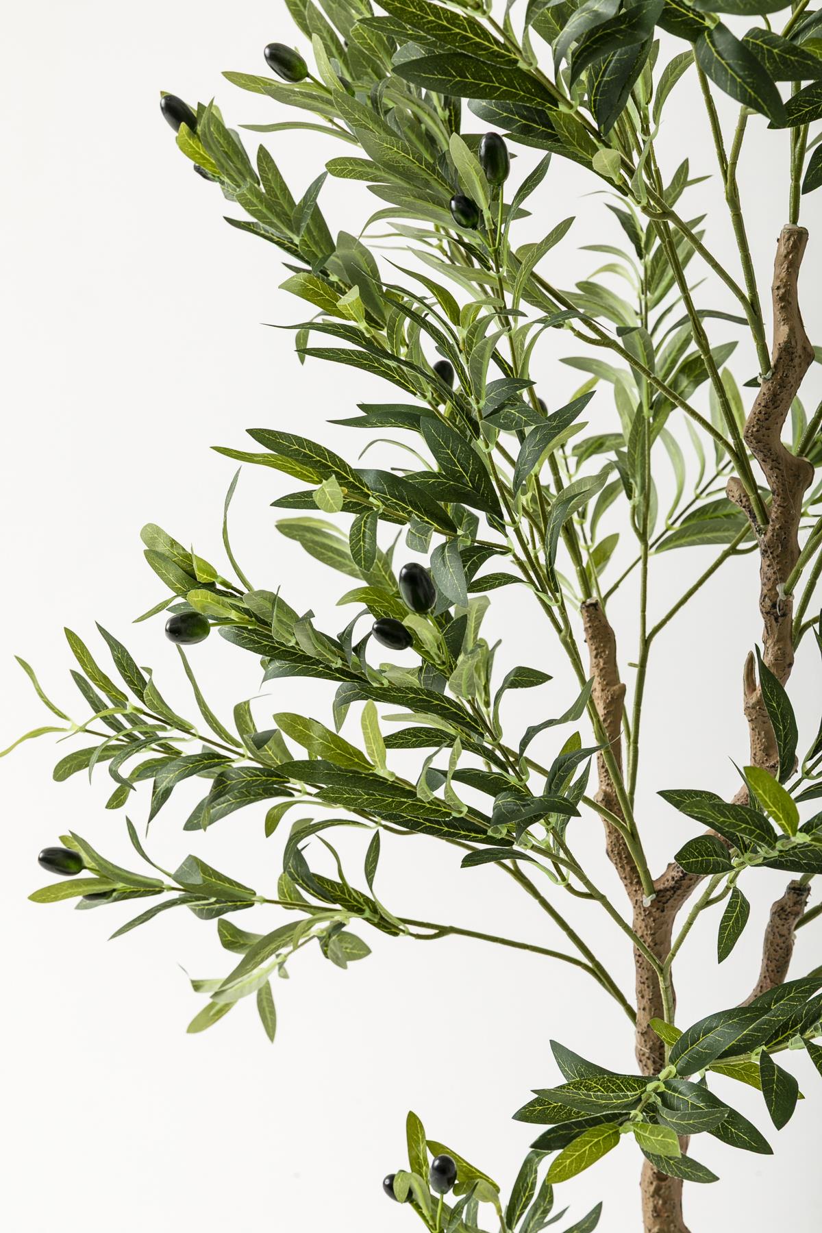 Yapay Zeytin Ağacı 175 Cm Gold Metal Saksı