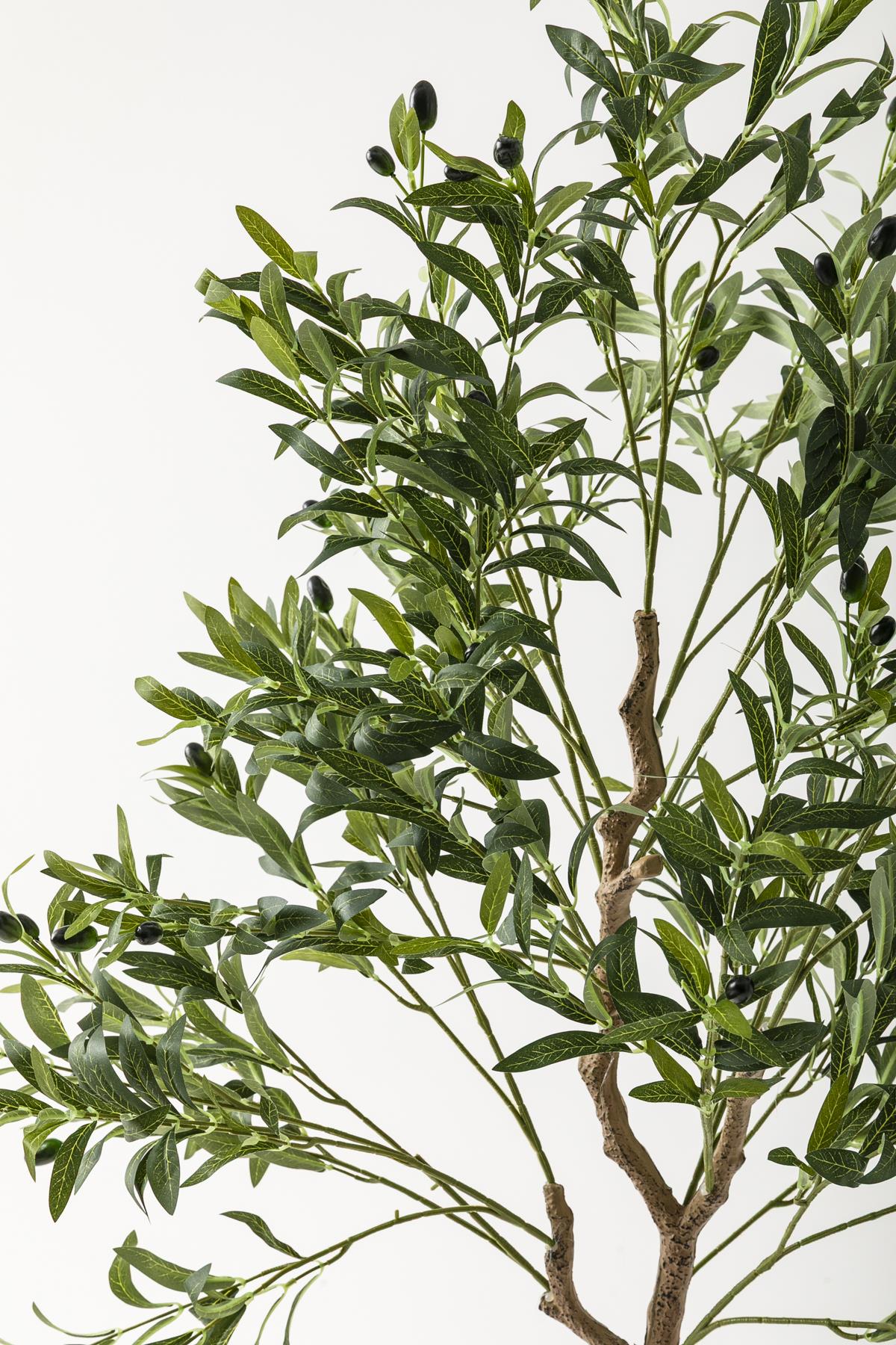 Yapay Zeytin Ağacı 175 Cm Krem Gold Metal Saksı