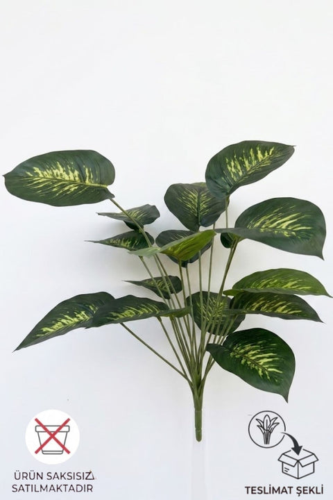 Yapay Difenbahya Alacalı Yağlı Yaprak 80 Cm Saksısız