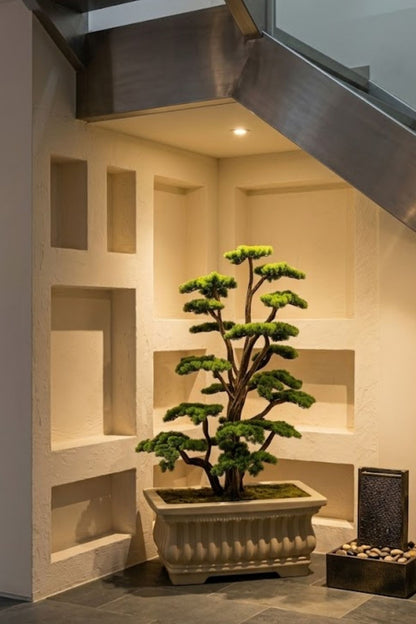 Yapay Lüx Bonsai Ağacı Fiber Saksı 200 cm 58 Dal