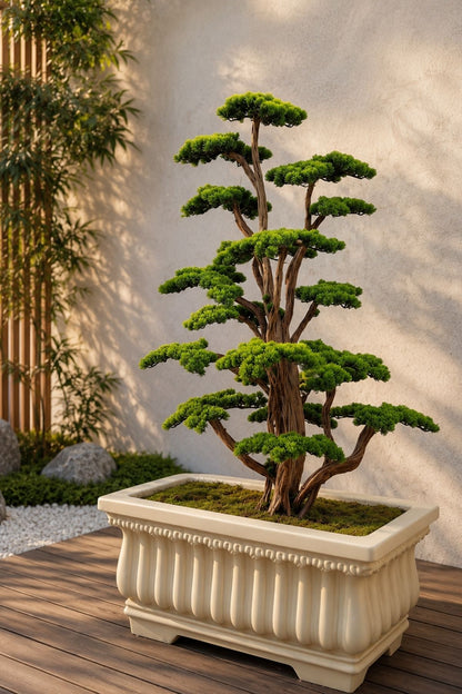Yapay Lüx Bonsai Ağacı Fiber Saksı 200 cm 58 Dal