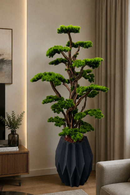 Lüks Yapay Bonsai Ağacı 200 Cm 50 Dal Dekoratif Fiber Saksılı