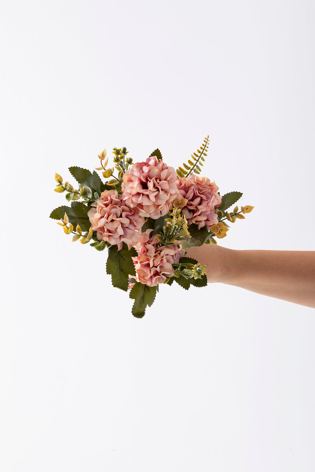 Yapay Ortanca Çiçeği 30 Cm 5 Dal Açık Pembe