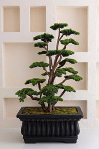 Yapay Lüx Bonsai Ağacı Siyah Fiber Saksı 200 cm 58 Dal