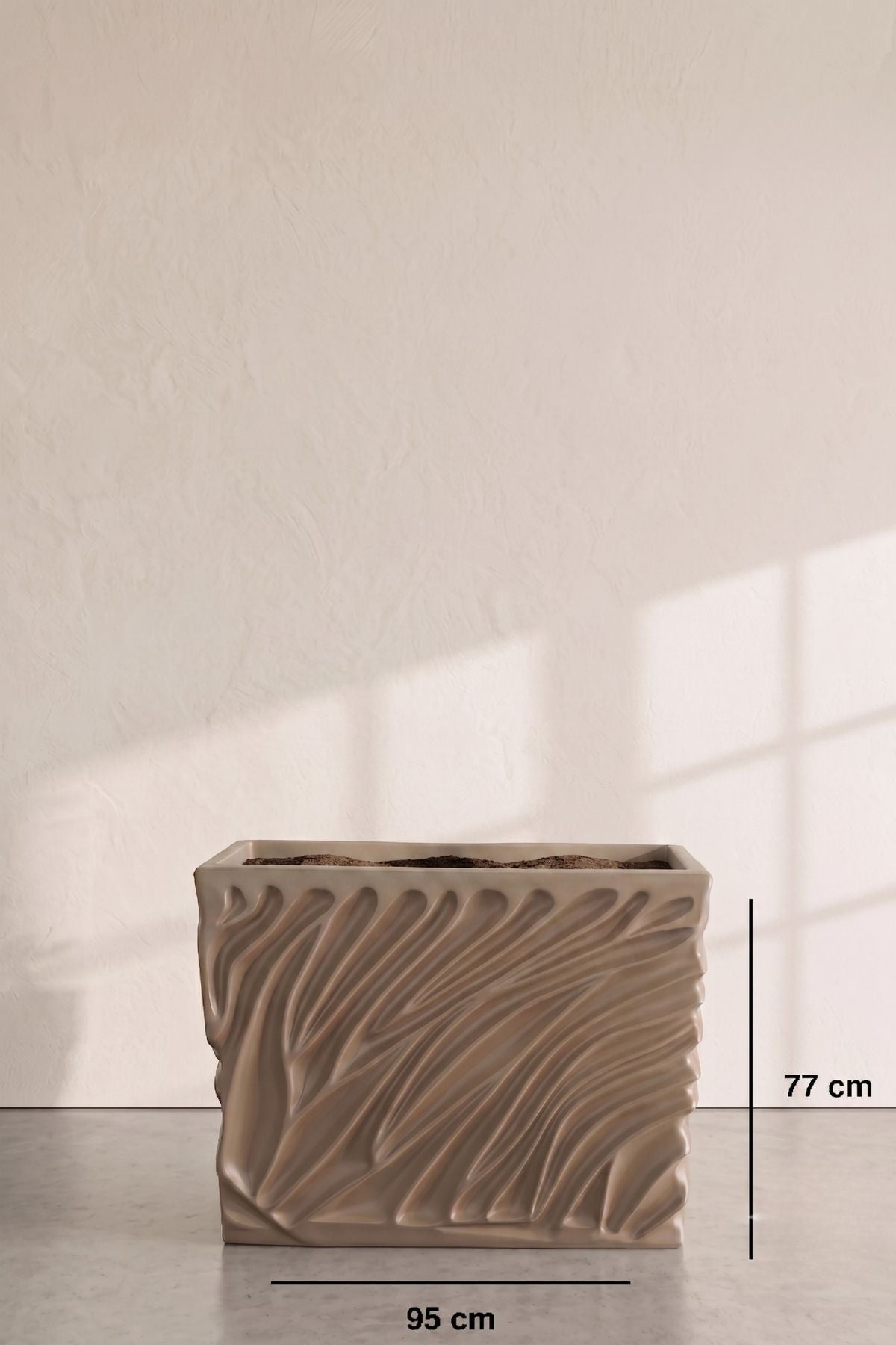 Wave Fiberglass Dekoratif Saksı 95x27x77 cm (Uv)