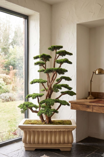 Yapay Lüx Bonsai Ağacı Fiber Saksı 200 cm 58 Dal