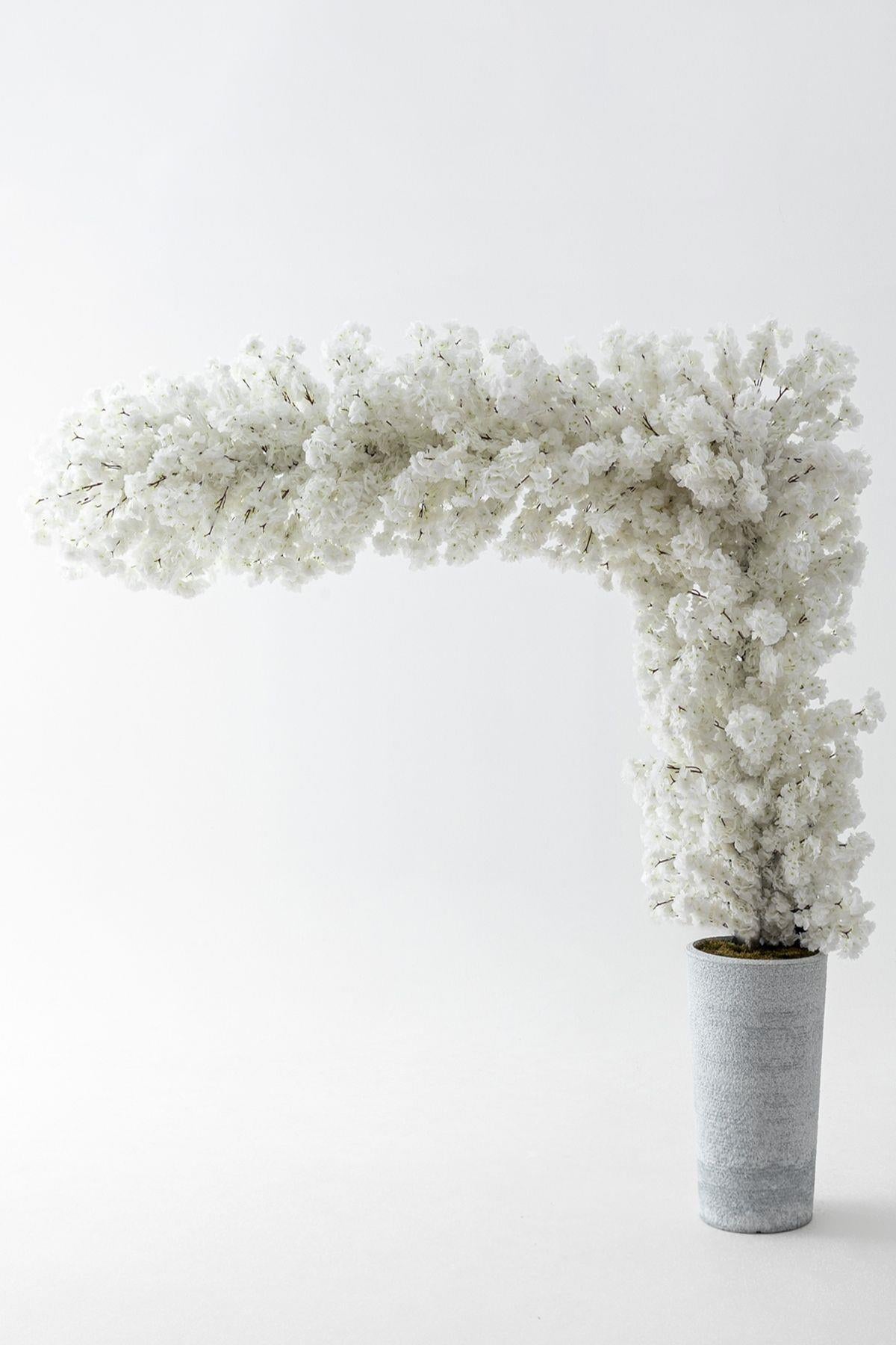 Büyük Yapay Bahar Dalı Çiçeği Beyaz