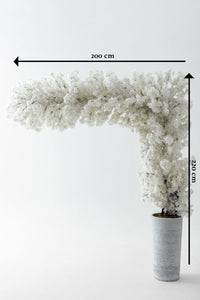 Büyük Yapay Bahar Dalı Çiçeği Beyaz
