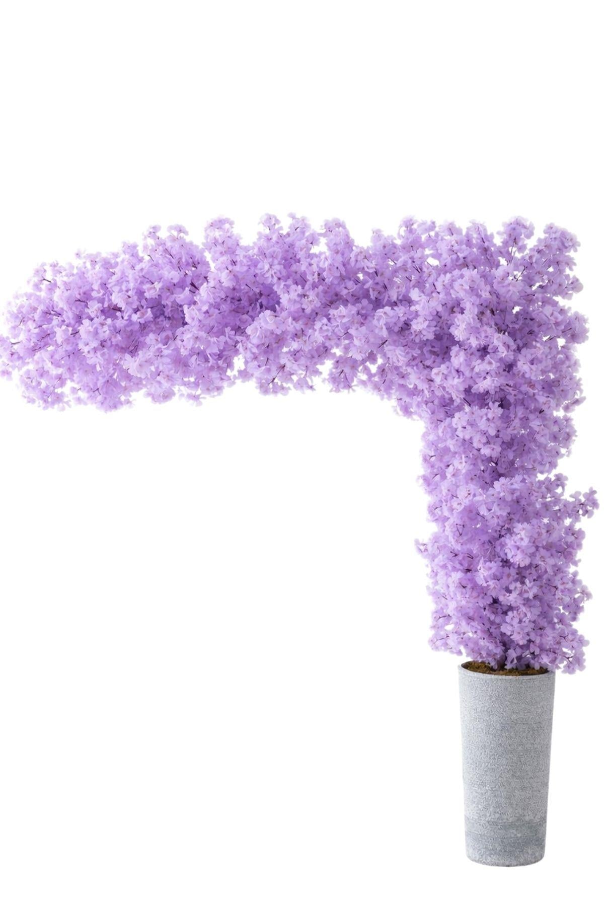 Büyük Yapay Bahar Dalı Çiçeği Lila