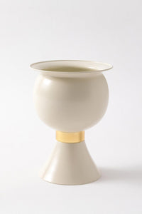 Metal Darbuka Saksı Krem 30*45
