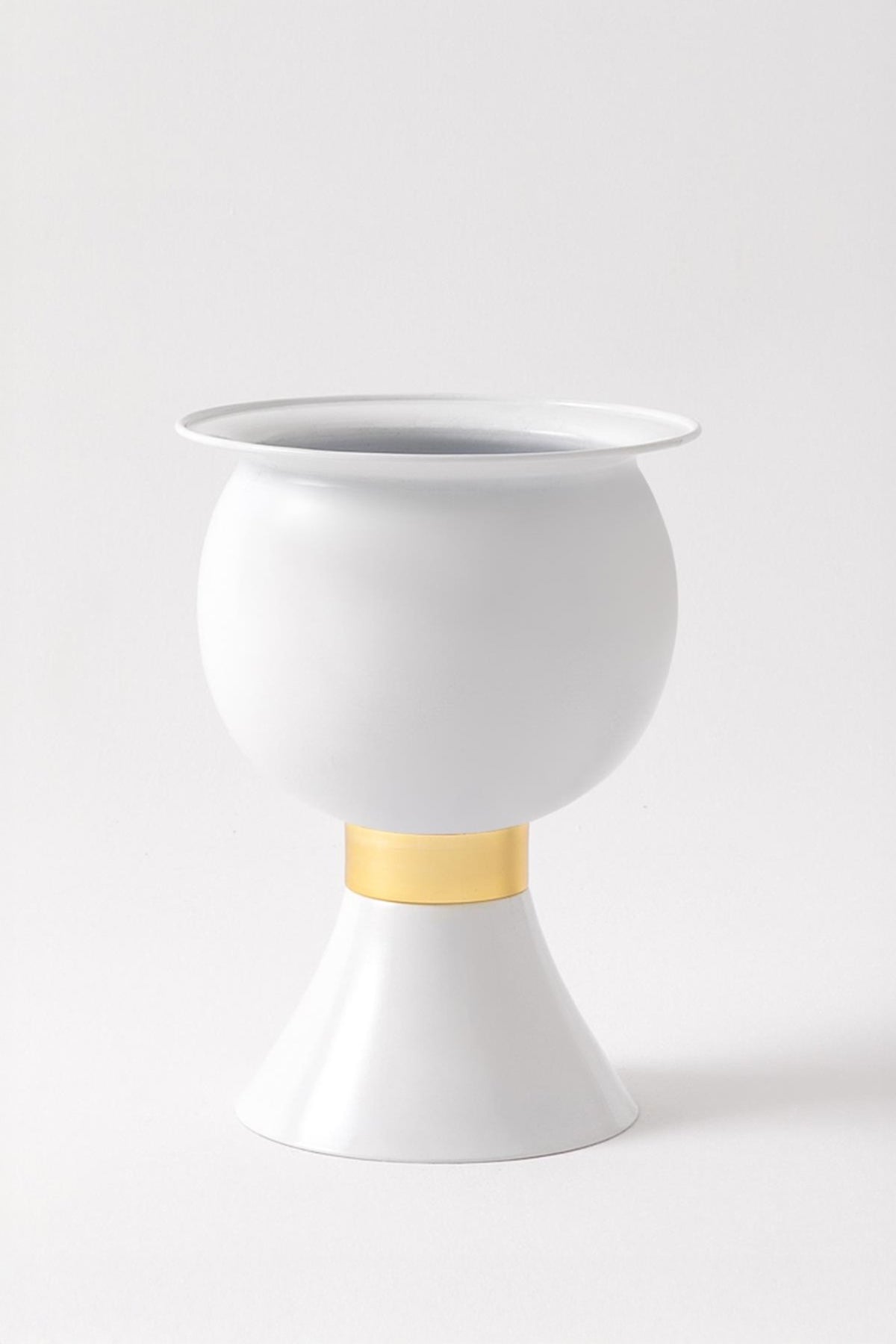 Metal Darbuka Saksı Beyaz 30*45