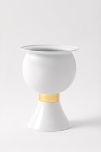 Metal Darbuka Saksı Beyaz 30*45