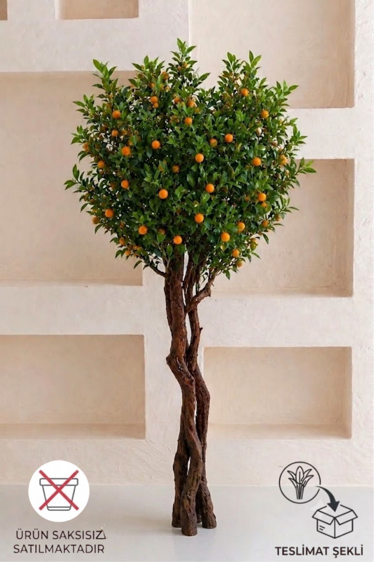 Yapay Premium Mandalina Ağacı Islak Dokulu 200 Cm 35 Dal Saksısız