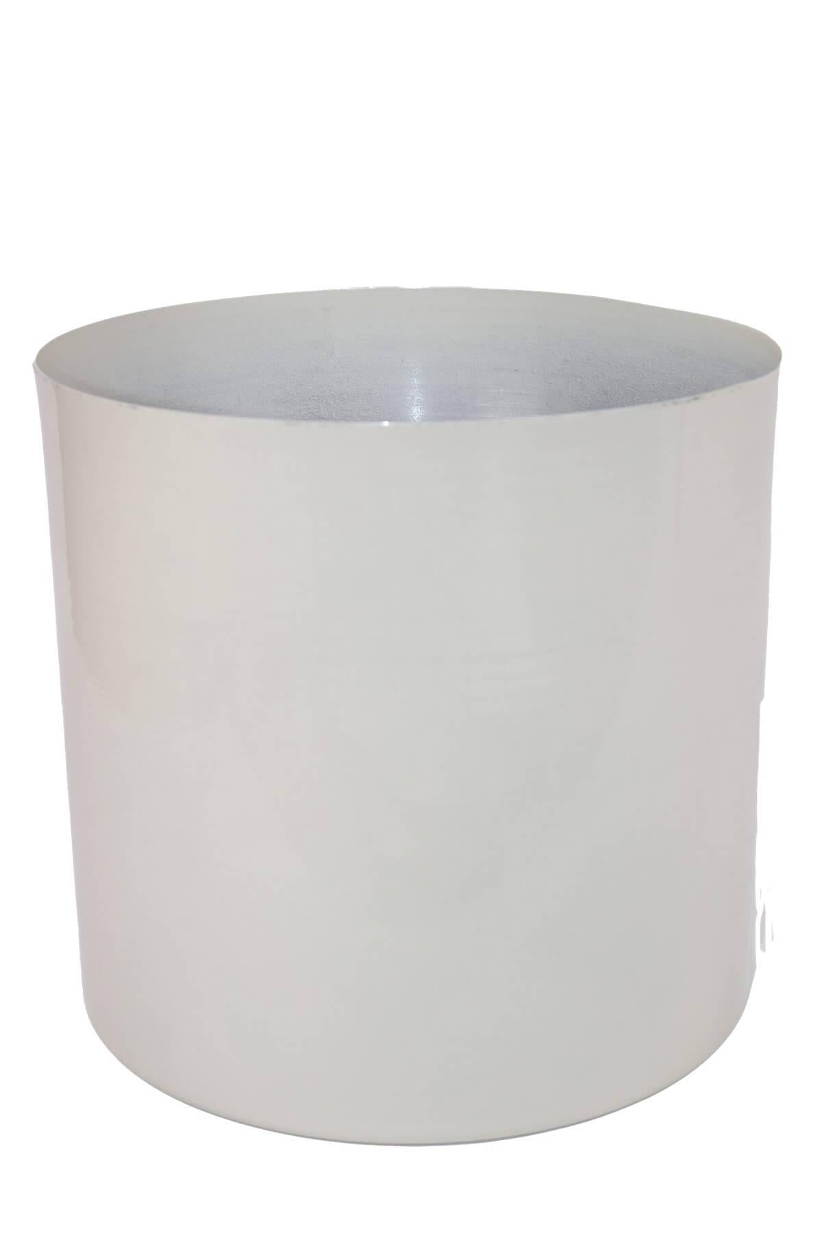 Metal Beyaz Saksı 25*25*25