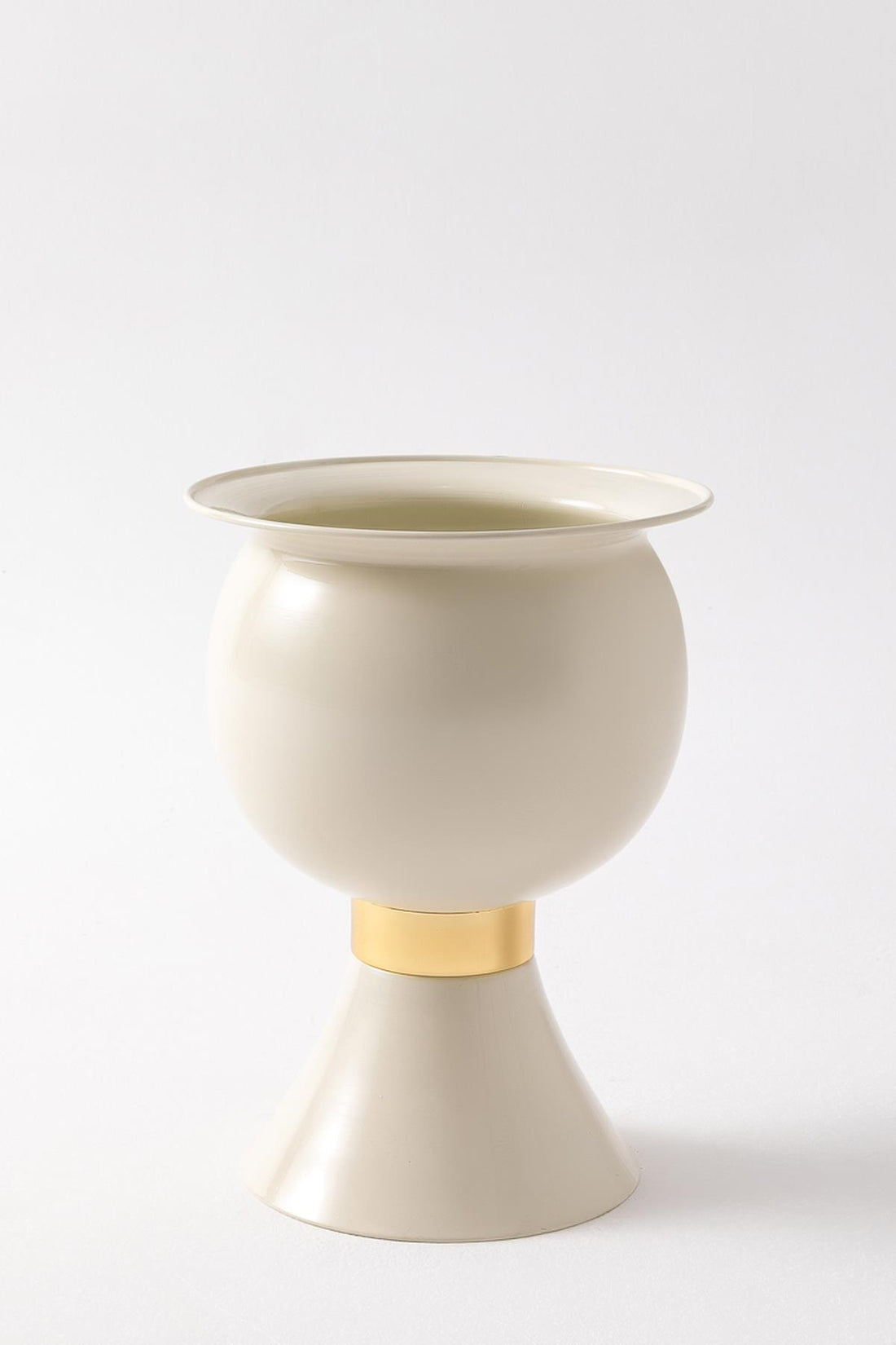 Metal Darbuka Saksı Krem 30*45