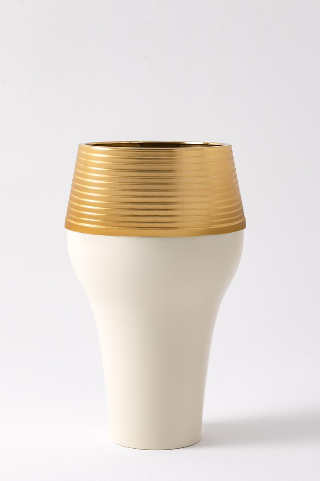 Metal Saksı Damla 35*70 Krem Gold