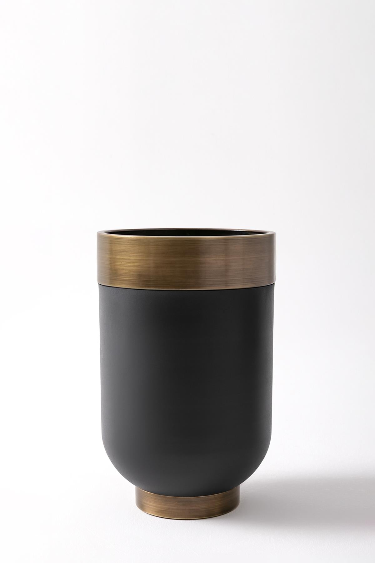 Metal Saksı Lüks Darbuka 40*50 Siyah Eskitme
