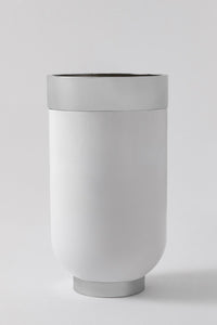 Metal Saksı Lüks Darbuka 40*70 Beyaz Gümüş