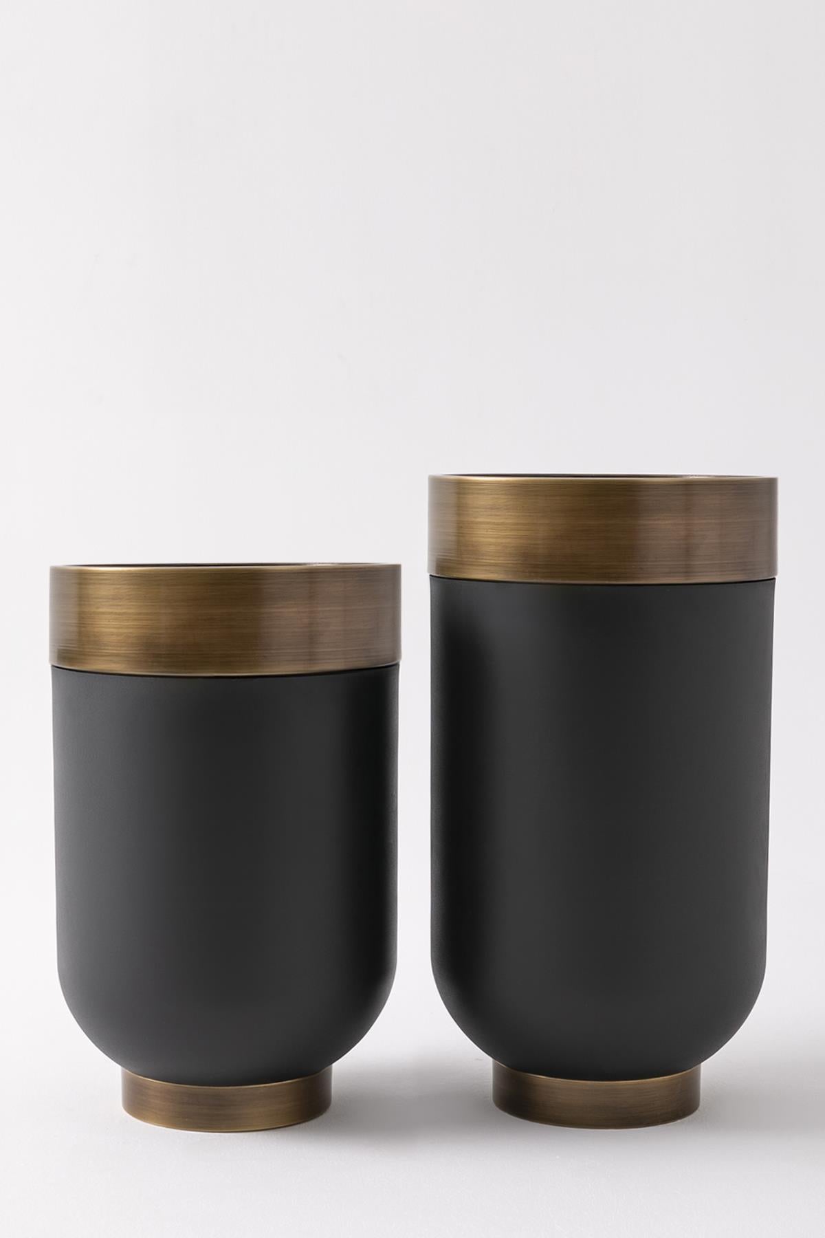 Metal Saksı Lüks Darbuka Siyah Eskitme 2&