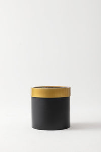 Metal Saksı Siyah Gold Bilezikli 22*22*22