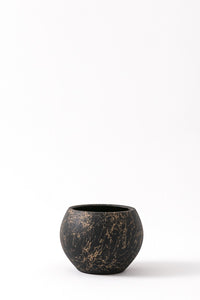 Plastik Küre Saksı 26*19 Siyah Gold