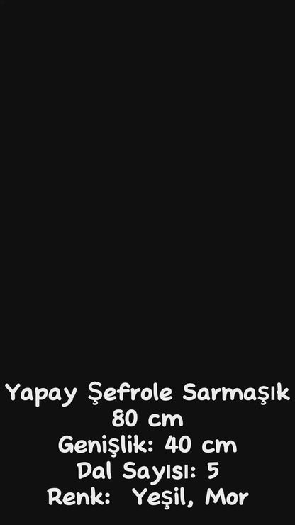 Yapay Sarmaşık Defne 80 Cm 5 Dal Yeşil Mor (UV)