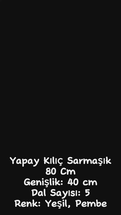 Yapay Kılıç Sarmaşık Uv Korumalı Yeşil Pembe 80 Cm