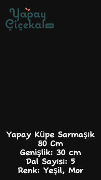Yapay Sarmaşık (Uv) Korumalı Küpe Yeşil Mor 80 Cm 5 Dal (Uv)