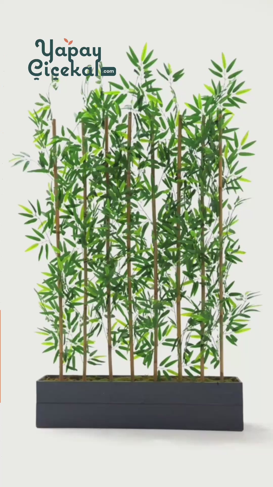 Yapay Bambu Seperatör 180 Cm Ahşap Antrasit Saksı