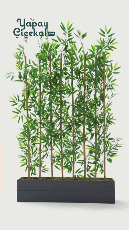 Yapay Bambu Seperatör 180 Cm Ahşap Antrasit Saksı
