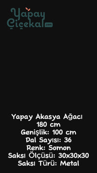 Yapay Akasya Ağacı Somon 180 Cm