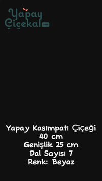 Yapay Kasımpatı Çiçeği Beyaz 40 Cm 5 Dal