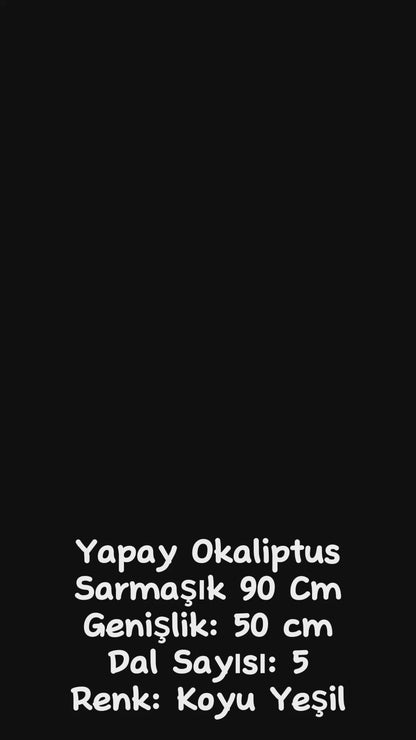 Yapay Okaliptus Sarmaşık Uv Korumalı Koyu Yeşil 90 Cm 5 Dal