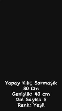 Yapay Sarmaşık Kılıç Uv Korumalı Yeşil 80 Cm 5 Dal