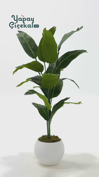 Yapay Starliçe Ağacı 130 Cm Beyaz Küre Saksı