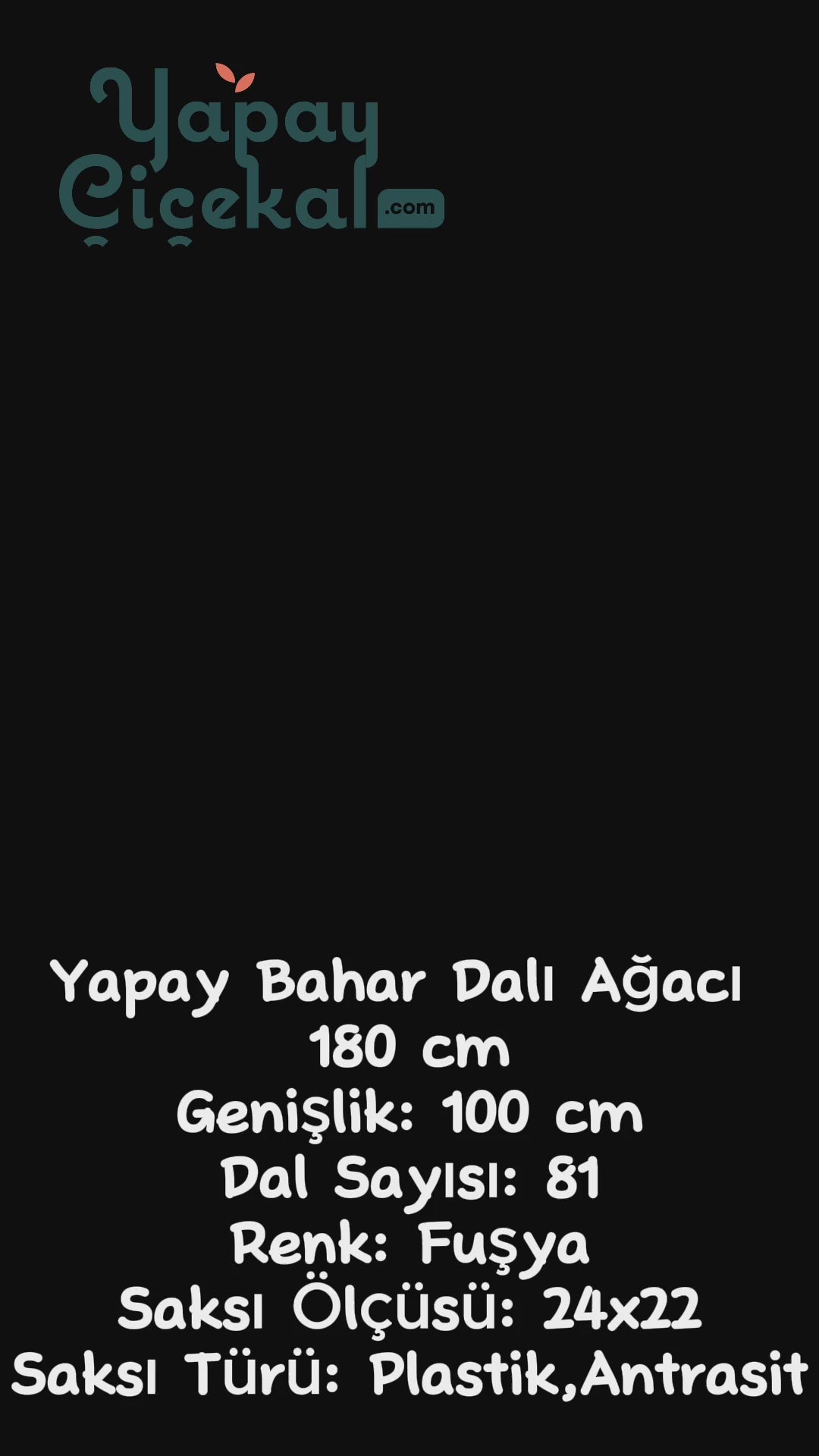 Yapay Bahar Dalı Ağacı Fuşya 180 Cm 81 Dal