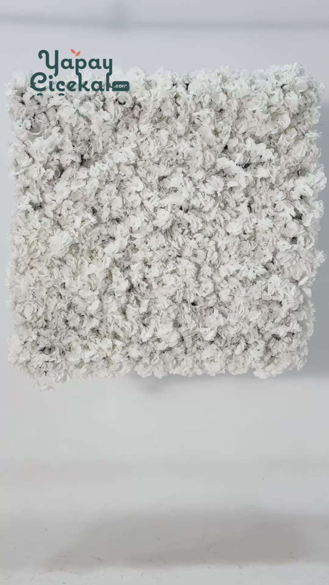 Yapay Çiçek Duvarı 100x100 Beyaz