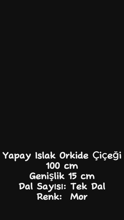 Yapay Islak Orkide Çiçeği Mor Tek Dal